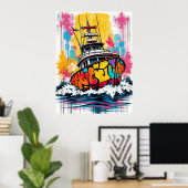 Poster Bateau graffité (Bureau à domicile)