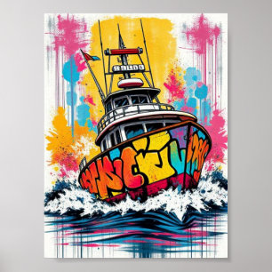 Poster Bateau Graffiti