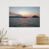 Poster Bateau Komodo et coucher de soleil (Cuisine)