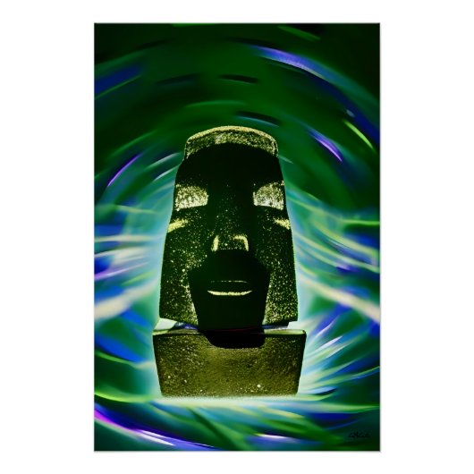 Poster Bateau Moai (Devant)
