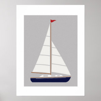 Poster Bateau nautique art imprimable