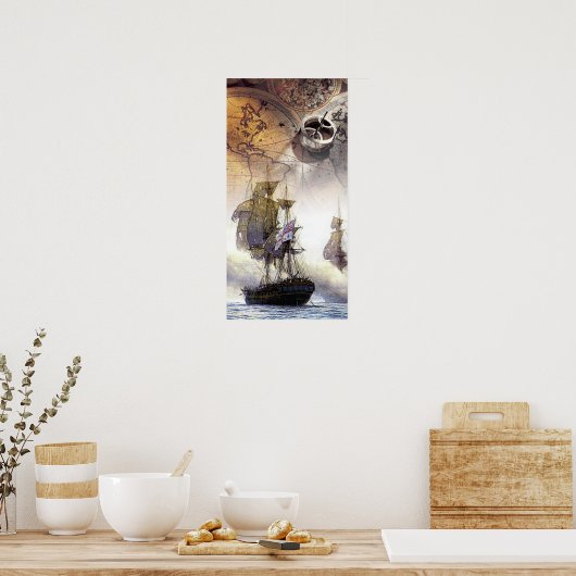 Poster Bateau pirate (Cuisine)