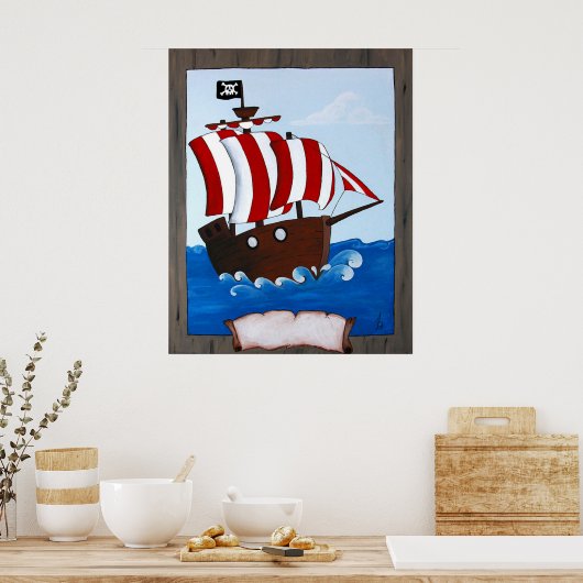 Poster Bateau pirate (Cuisine)
