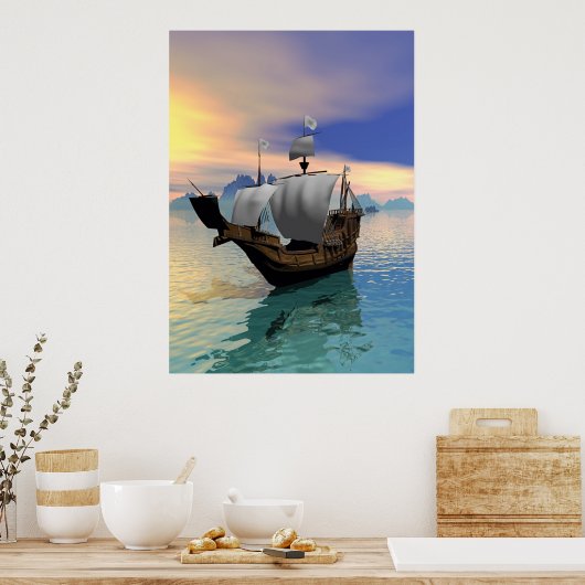 Poster Bateau pirate (Cuisine)