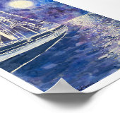 Poster Bateau pirate au clair de lune (Coin)