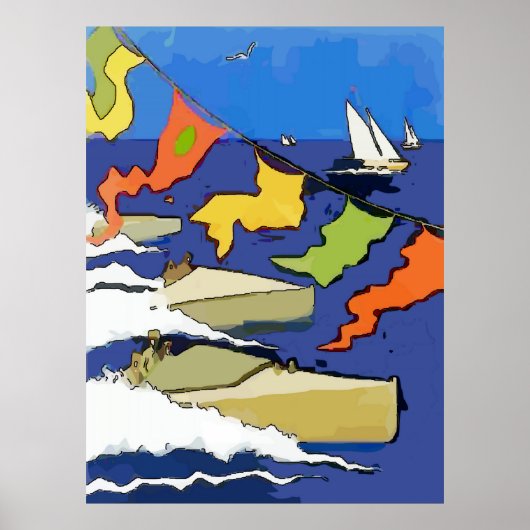 Poster Bateau Regatta, lac Pontchartrain (Devant)