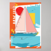 Poster Bateau rose (Devant)