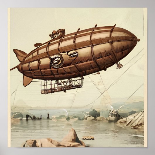Poster Bateau Steampunk 1 (Devant)