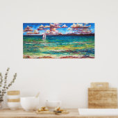 Poster Bateau Sur La Mer Jamaïcaine (Cuisine)