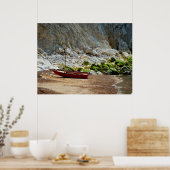 Poster Bateau sur la plage à Alum Bay (Cuisine)