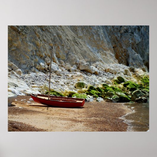 Poster Bateau sur la plage à Alum Bay (Devant)