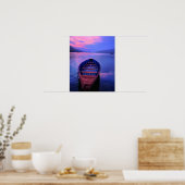 Poster Bateau sur le lac Tranquil au coucher du soleil (Cuisine)