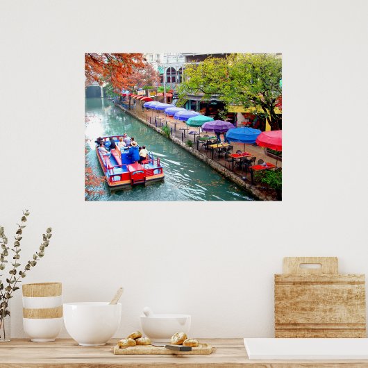 Poster Bateau sur le Riverwalk (Cuisine)