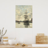 Poster Bateau sur le Touque - Eugène Boudin Beaux-Arts (Cuisine)