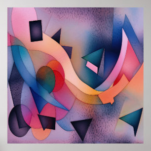 Poster "Bateau sur l'eau" Art Abstrait contemporain