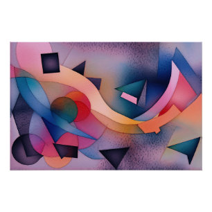 Poster "Bateau sur l'eau" Art Abstrait contemporain