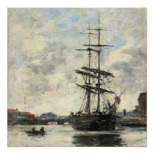 Poster Bateau sur les Touques Eugene Boudin(Français, 182