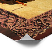 Poster Bateau viking à voile rouge (Coin)