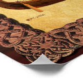 Poster Bateau viking à voile rouge II (Coin)