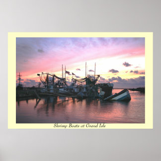 Poster Bateaux à crevettes st Grand Isle