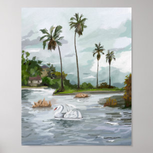 Poster Bateaux à cygne