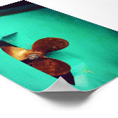 Poster Bateaux à hélice du navire Turquoise nautique (Coin)
