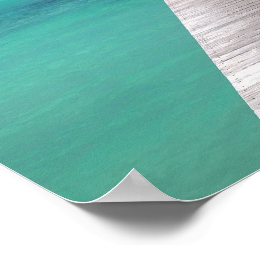 Poster Bateaux à une jetée dans le Pacifique (Coin)