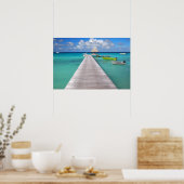 Poster Bateaux à une jetée dans le Pacifique (Cuisine)