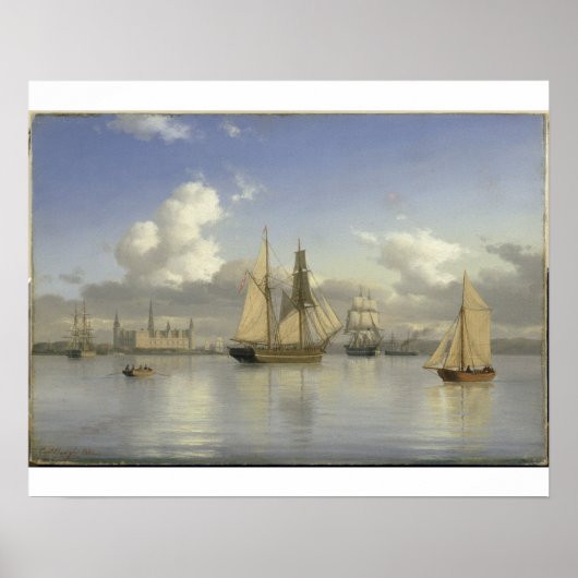 Poster Bateaux à voile au large du château de Kronborg, S (Devant)