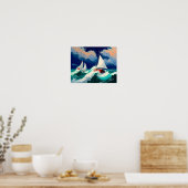 Poster Bateaux à voile Courses en Mer Lourde (Cuisine)