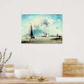 Poster Bateaux à voile sur la Meuse par Johan Jongkind (Cuisine)