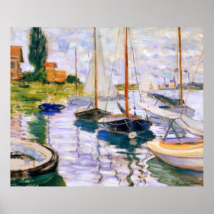 Poster Bateaux à voile sur la Seine au Petit Claude Monet