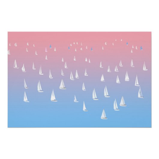 Poster Bateaux à voile sur l'océan (Devant)