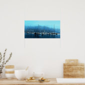 Poster Bateaux à voile sur un Matin Foggy (Cuisine)