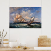 Poster Bateaux à voile sur une mer agitée (Cuisine)