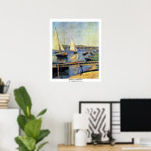 Poster Bateaux À Voiles À Argenteuil Par Caillebotte Gust (Bureau à domicile)