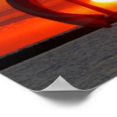 Poster Bateaux à voiles à l'impression au coucher du sole (Coin)