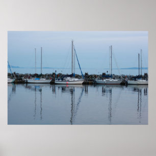 Poster bateaux au bord de la plage