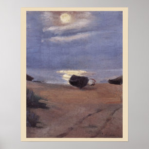 Poster Bateaux au clair de lune sur la plage sud, Anna An