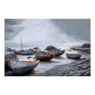 Poster Bateaux au large