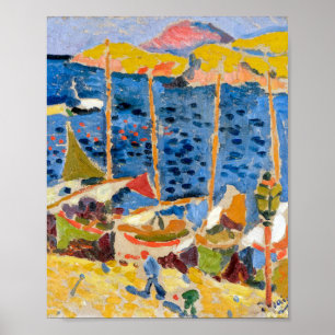 Poster Bateaux au port de Collioure Andre Derain