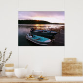 Poster Bateaux au quai à Sundown (Cuisine)