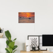 Poster Bateaux, coucher de soleil à Key West, Floride (Bureau à domicile)