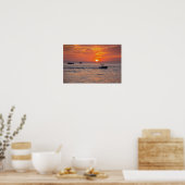Poster Bateaux, coucher de soleil à Key West, Floride (Cuisine)