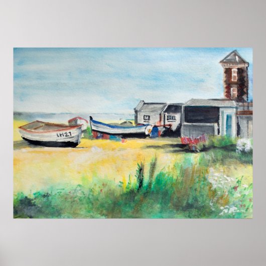 Poster Bateaux d'Aldeburgh sur la plage (Devant)