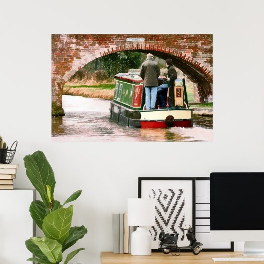 POSTER BATEAUX DE CANAL (Bureau à domicile)