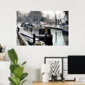 POSTER BATEAUX DE CANAL (Bureau à domicile)