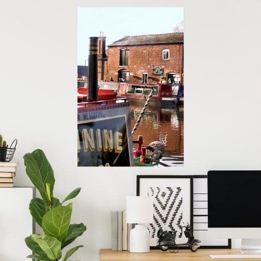 POSTER BATEAUX DE CANAL (Bureau à domicile)