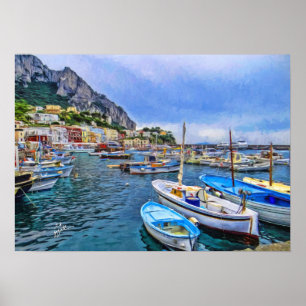 Poster Bateaux de Capri Art Photo Italien