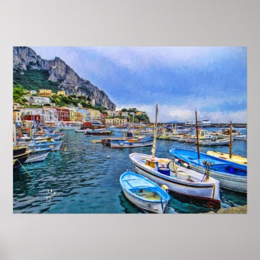 Poster Bateaux de Capri Art Photo Italien (Devant)